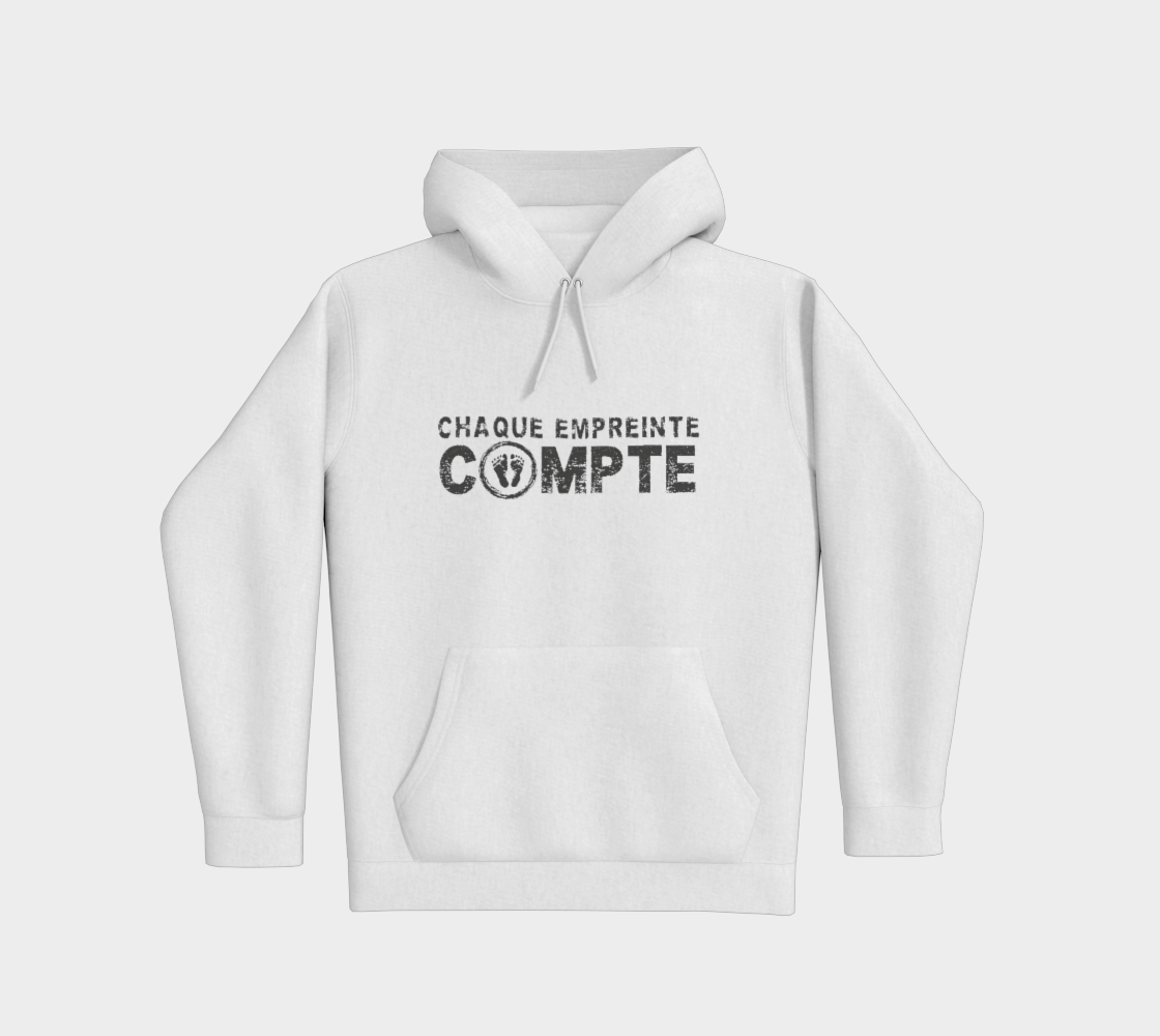 Coton ouaté à capuchon chrétien pro-vie "Chaque empreinte compte", taille adulte