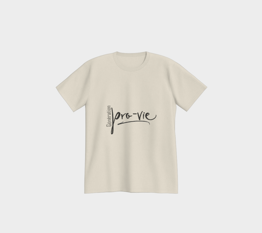 T-shirt pro-vie avec message : Génération Pro-Vie