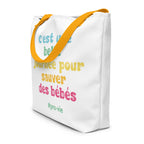 Grand sac tote pro-vie "C'est une belle journée pour sauver des bébés"