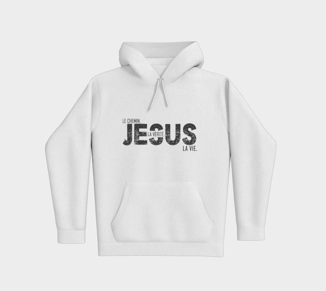 Coton ouaté à capuchon chrétien pro-vie - Jésus - le Chemin - la Vérité - la Vie