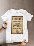 T-shirt chrétien engagé - “Recherché pour avoir prié en public”, pour homme