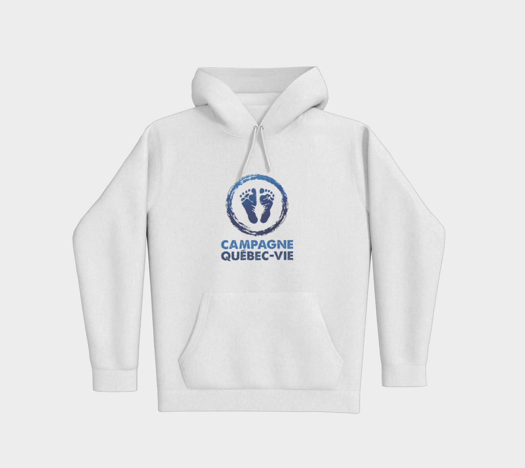 Coton ouaté à capuchon pro-vie avec logo de Campagne Québec-Vie