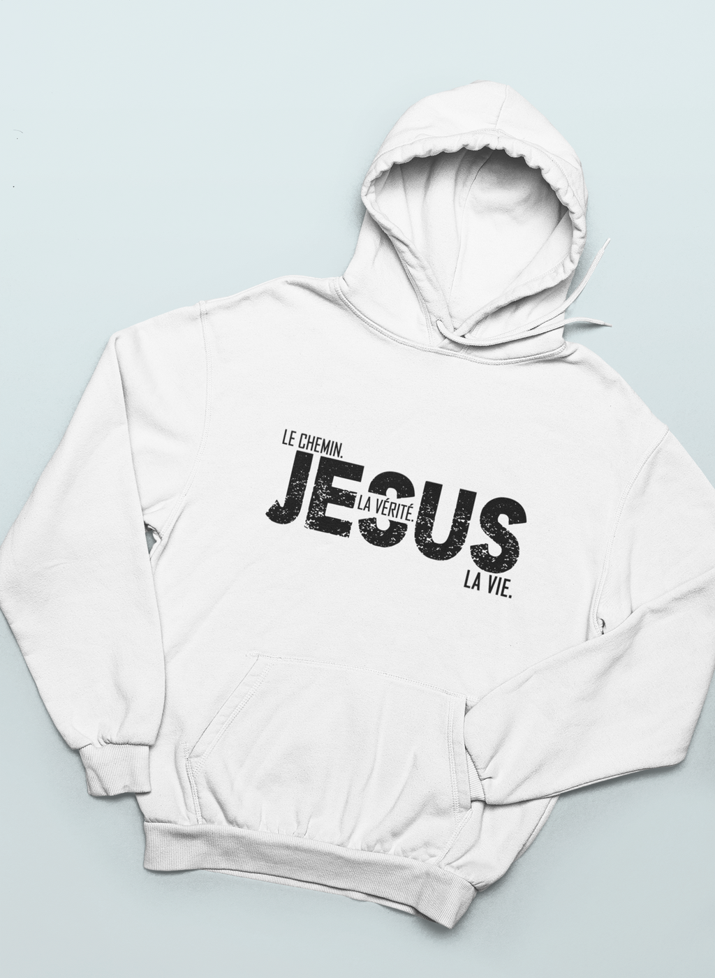 Coton ouaté à capuchon chrétien pro-vie - Jésus - le Chemin - la Vérité - la Vie