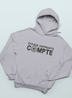 Coton ouaté à capuchon chrétien pro-vie "Chaque empreinte compte", taille adulte