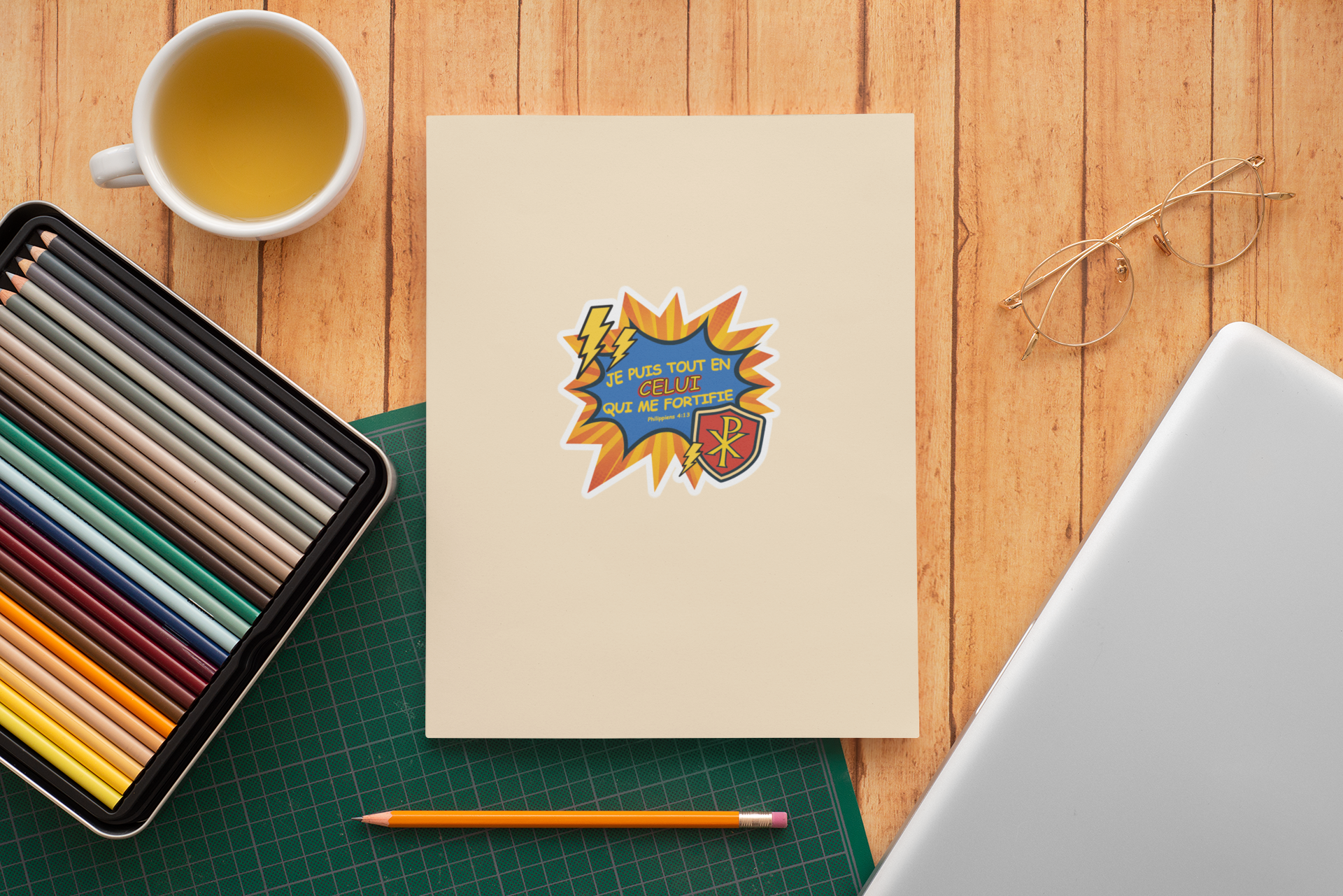 Autocollant chrétien pour enfants inspiré de Philippiens 4:13