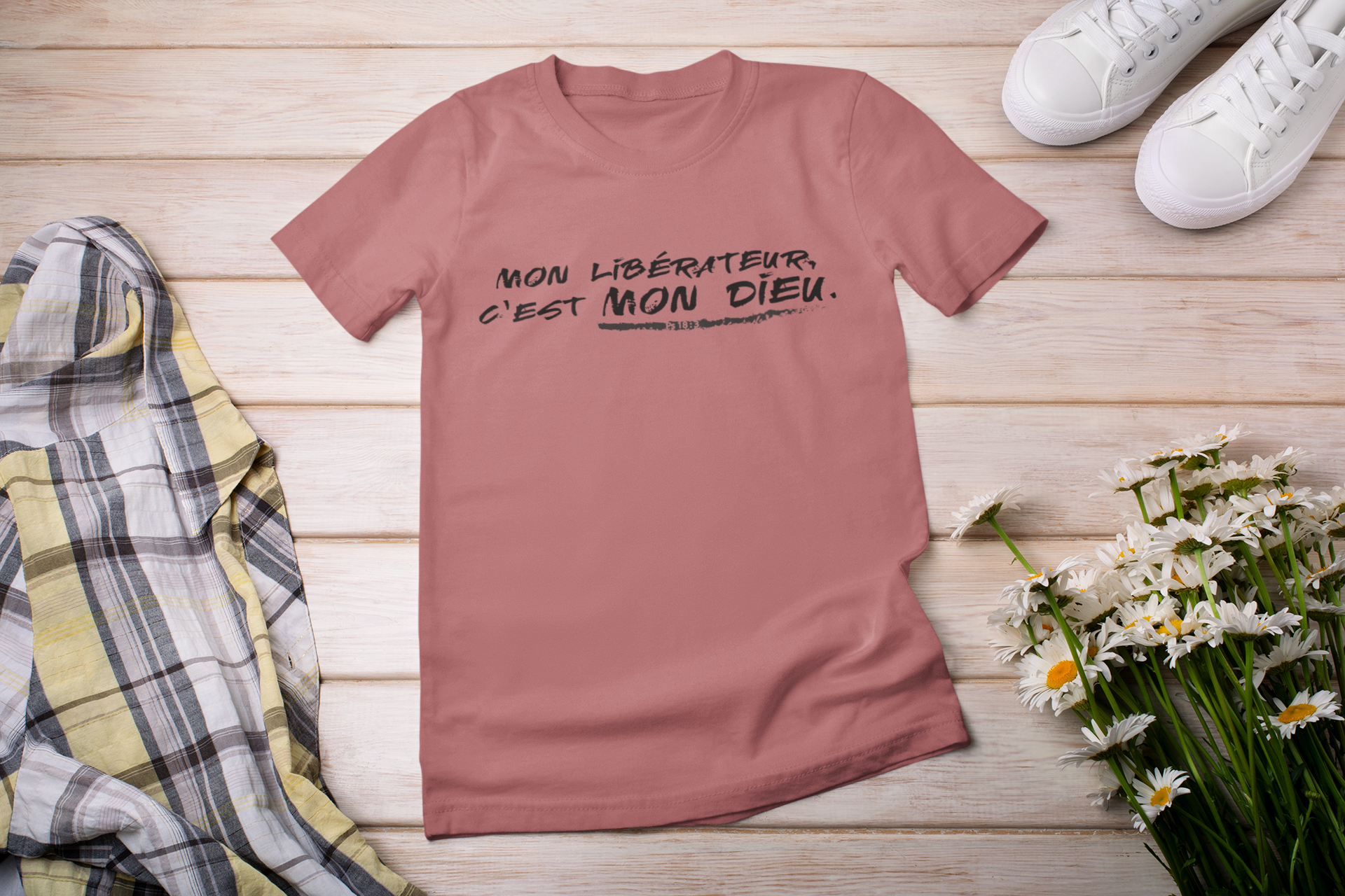 T-shirt unisexe « Mon libérateur, c'est mon Dieu », couleurs claires