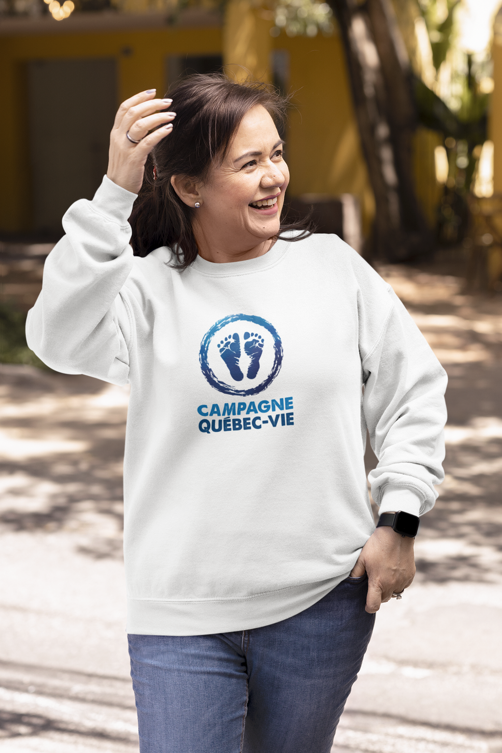Chandail coton ouaté pro-vie avec logo de Campagne Québec-Vie