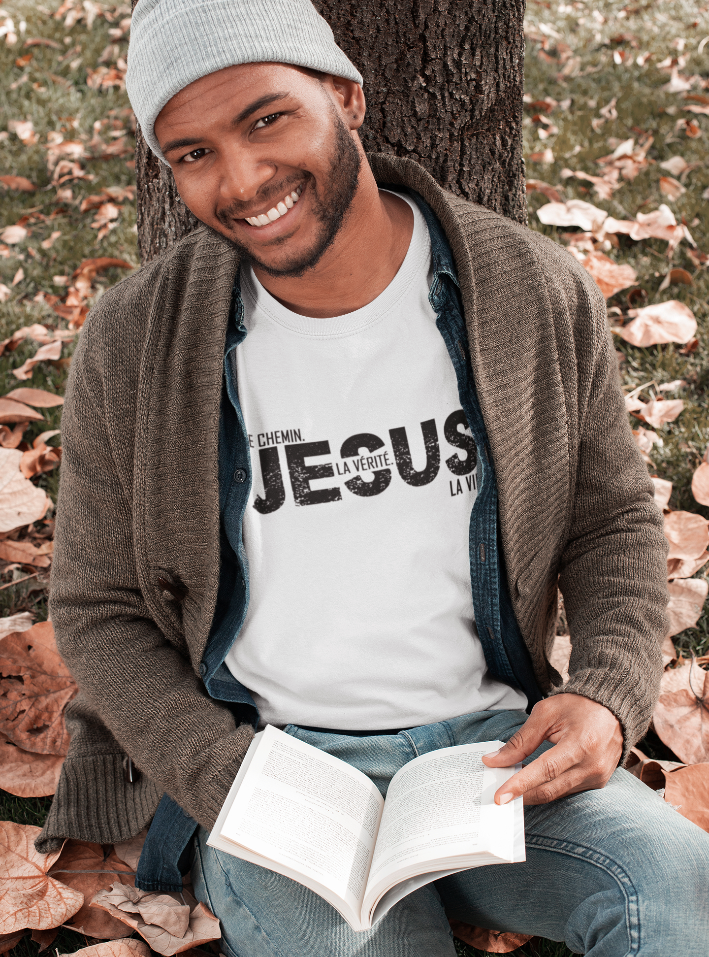 T-shirt chrétien  «Jésus - le Chemin- la Vérité - la Vie», coupe unisexe